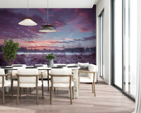 Violet Twilight Frost Meadow Wall Mural