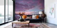 Violet Twilight Frost Meadow Wall Mural
