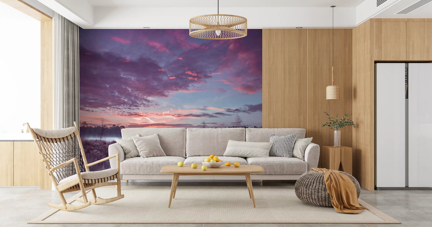 Violet Twilight Frost Meadow Wall Mural