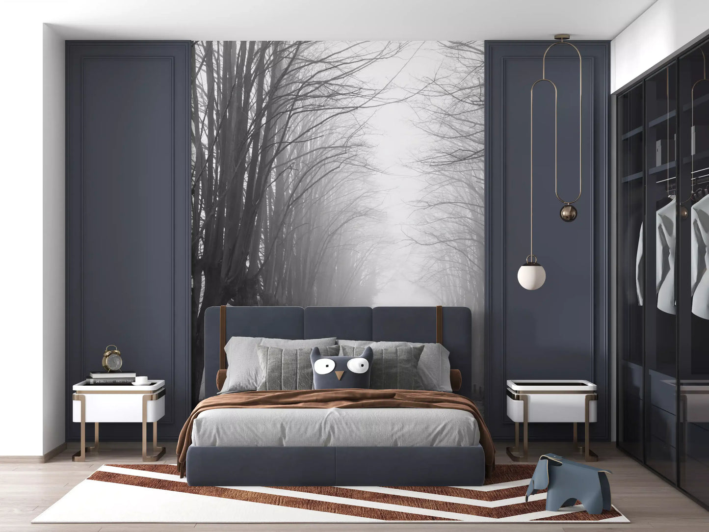 Winter Path of Whispering Trees Wall Mural