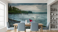 Crimson Accent on Lake District Shore Wall Mural