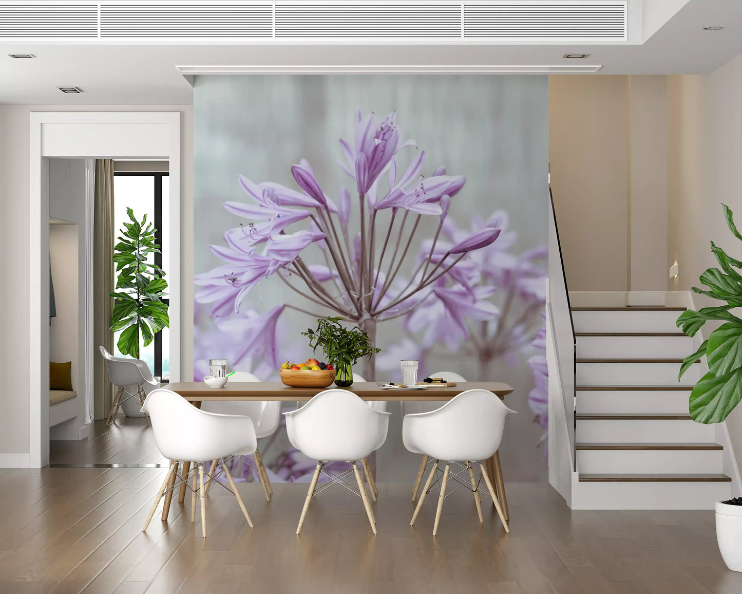 Serene Lilac Agapanthus Blossoms Wall Mural