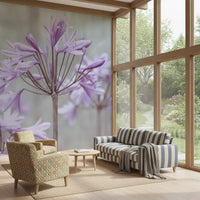 Serene Lilac Agapanthus Blossoms Wall Mural