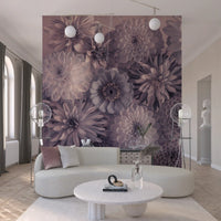 Smoky Lavender Botanical Bouquet Wall Mural