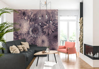 Smoky Lavender Botanical Bouquet Wall Mural