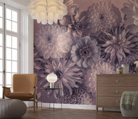 Smoky Lavender Botanical Bouquet Wall Mural
