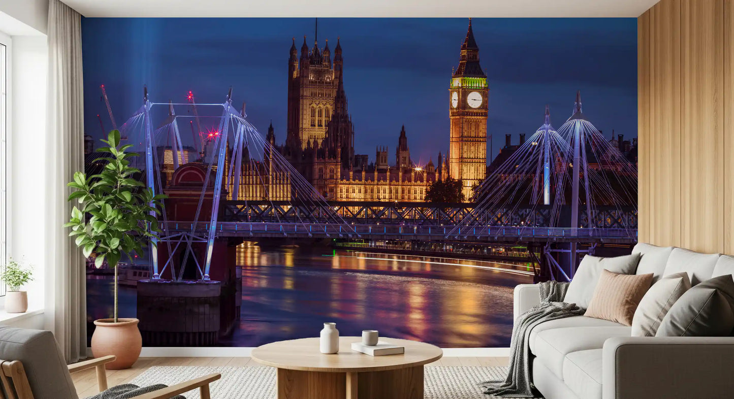 Big Ben and Bridge Reflections Wall Mural