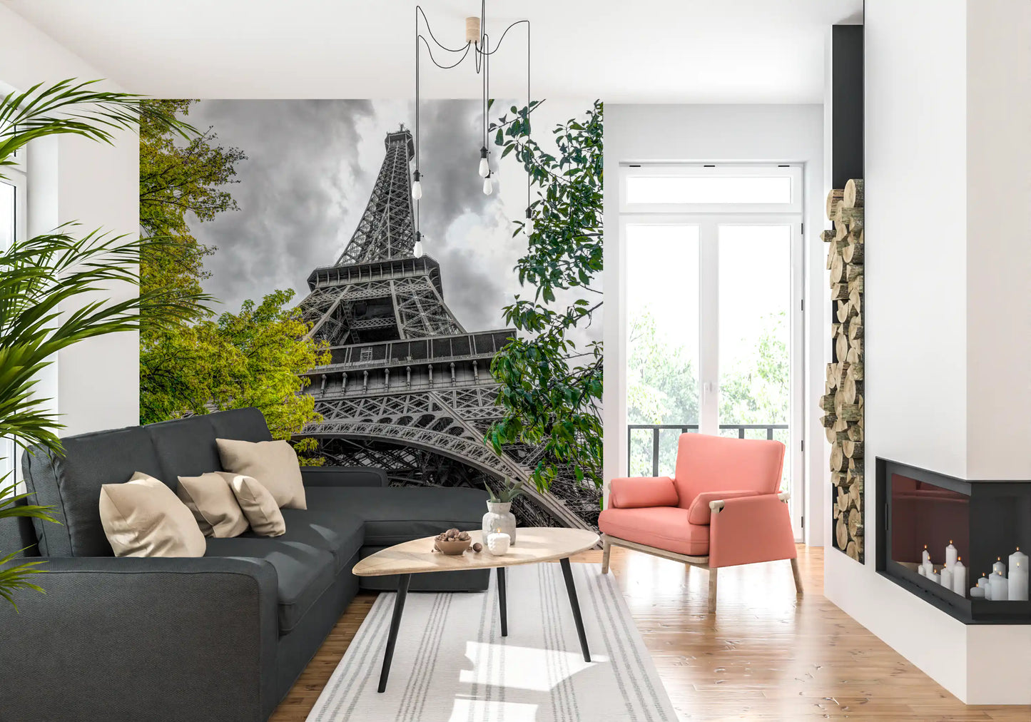 Parisian Skyward Perspective Art Wall Mural