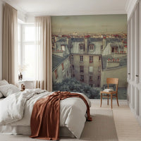 Vintage Paris Skyline Aerial View Wall Mural