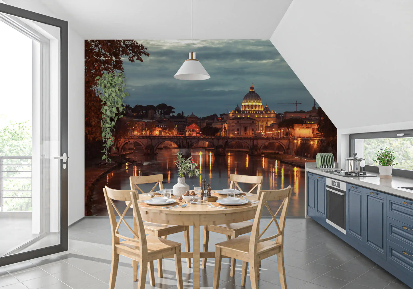 Sunset Over Saint Peters Basilica Wall Mural