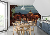 Sunset Over Saint Peters Basilica Wall Mural