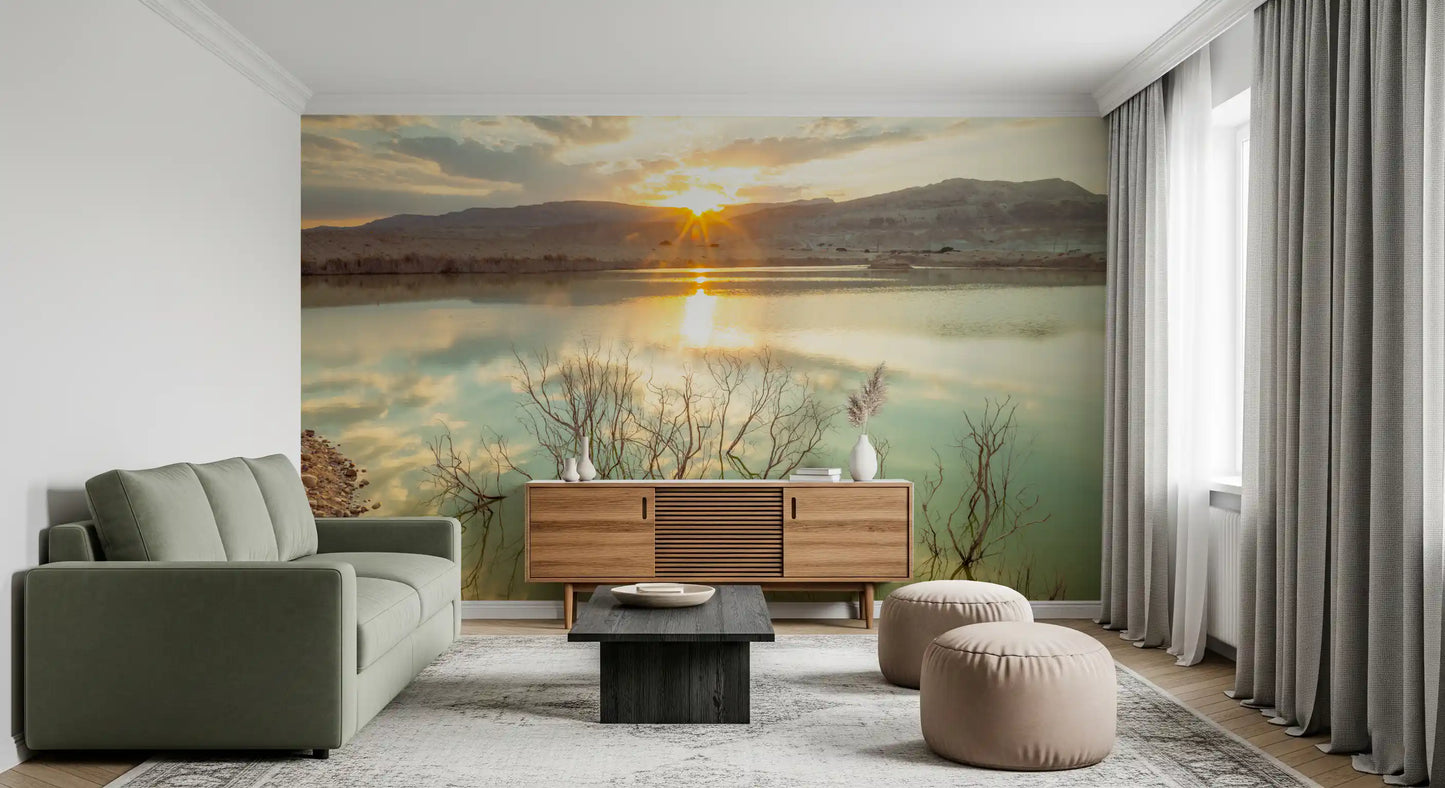 Sunset Reflections over Peaceful Lake Wall Mural