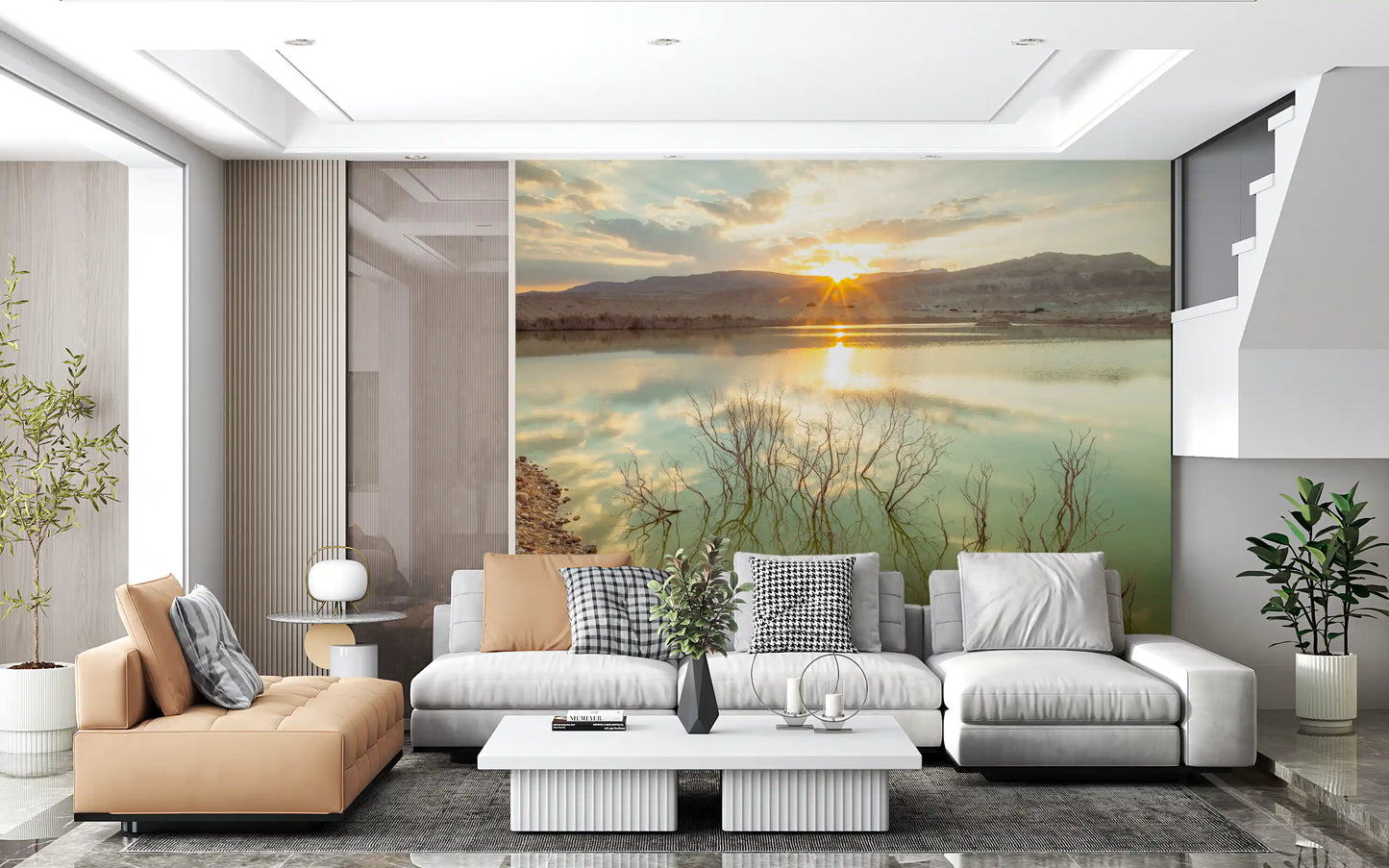 Sunset Reflections over Peaceful Lake Wall Mural
