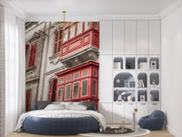 Crimson Maltese Balconies of Vittoriosa Wall Mural