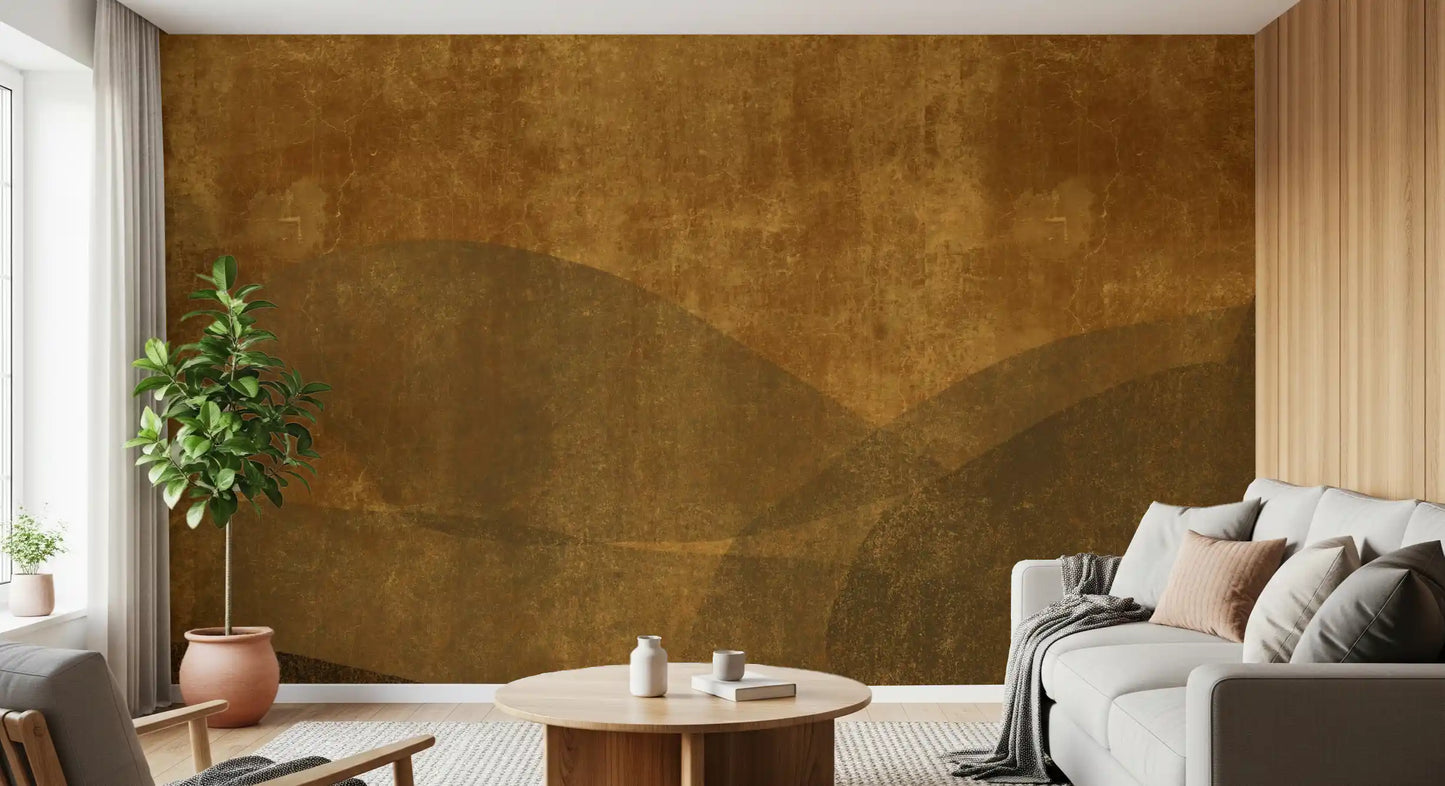Earthy Tuscan Slopes Textured Art Wall Mural