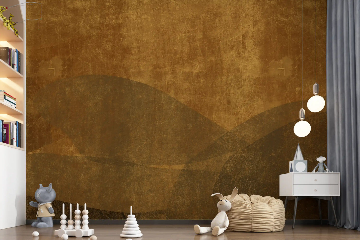 Earthy Tuscan Slopes Textured Art Wall Mural