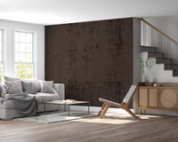 Moody Antique Dark Brown Plaster Wall Mural