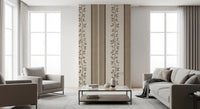Trailing Vine and Linen Stripe Panel Wallpaper⁠