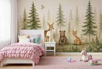 Whimsical Woodland Forest Friends Wall Mural