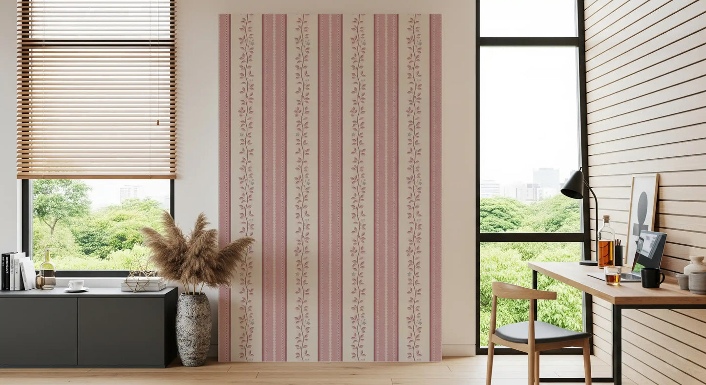 Romantic Creeping Foliage linen panel Wallpaper⁠