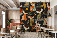 Earthy Boho Rhythms under Sun and Moon Wall Mural
