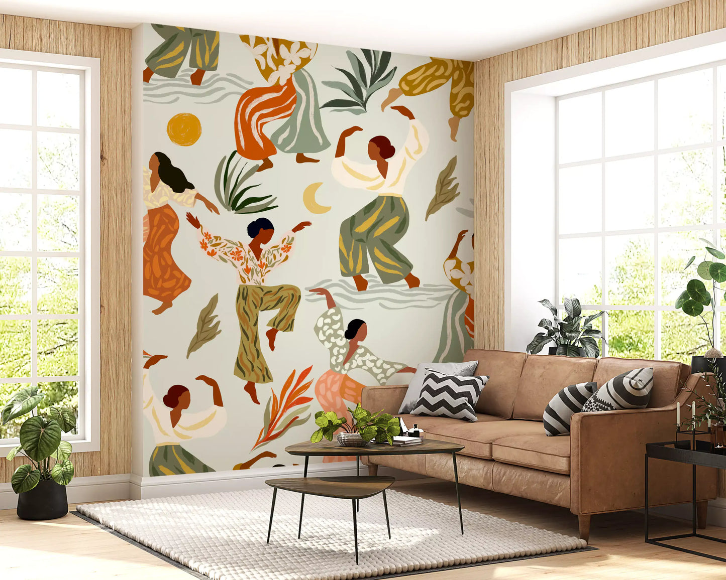 Matisse Inspired Rhythm and Botanical Dance Wall Mural