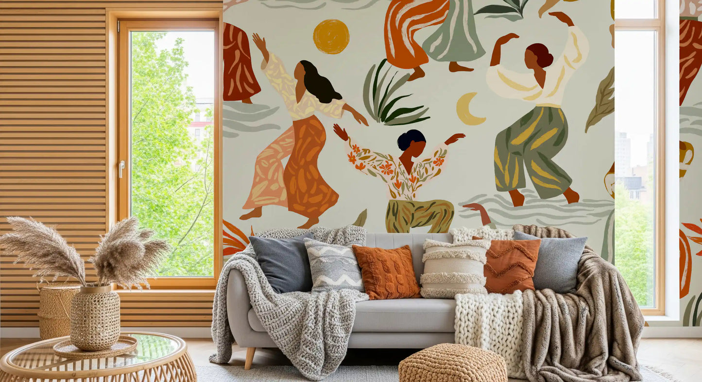 Matisse Inspired Rhythm and Botanical Dance Wall Mural