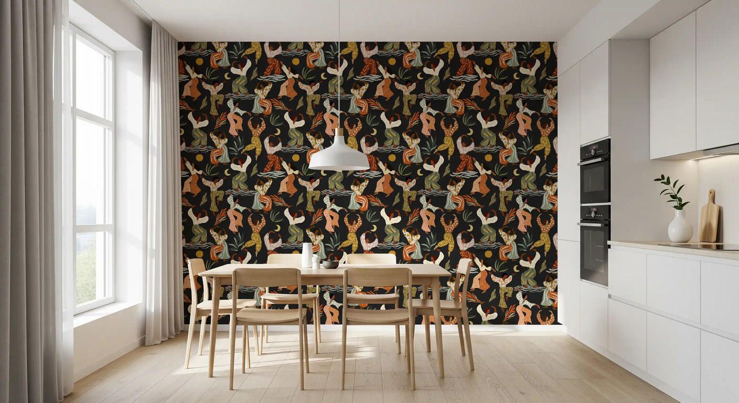 Bohemian Rhythms and Celestial Dance Wallpaper⁠