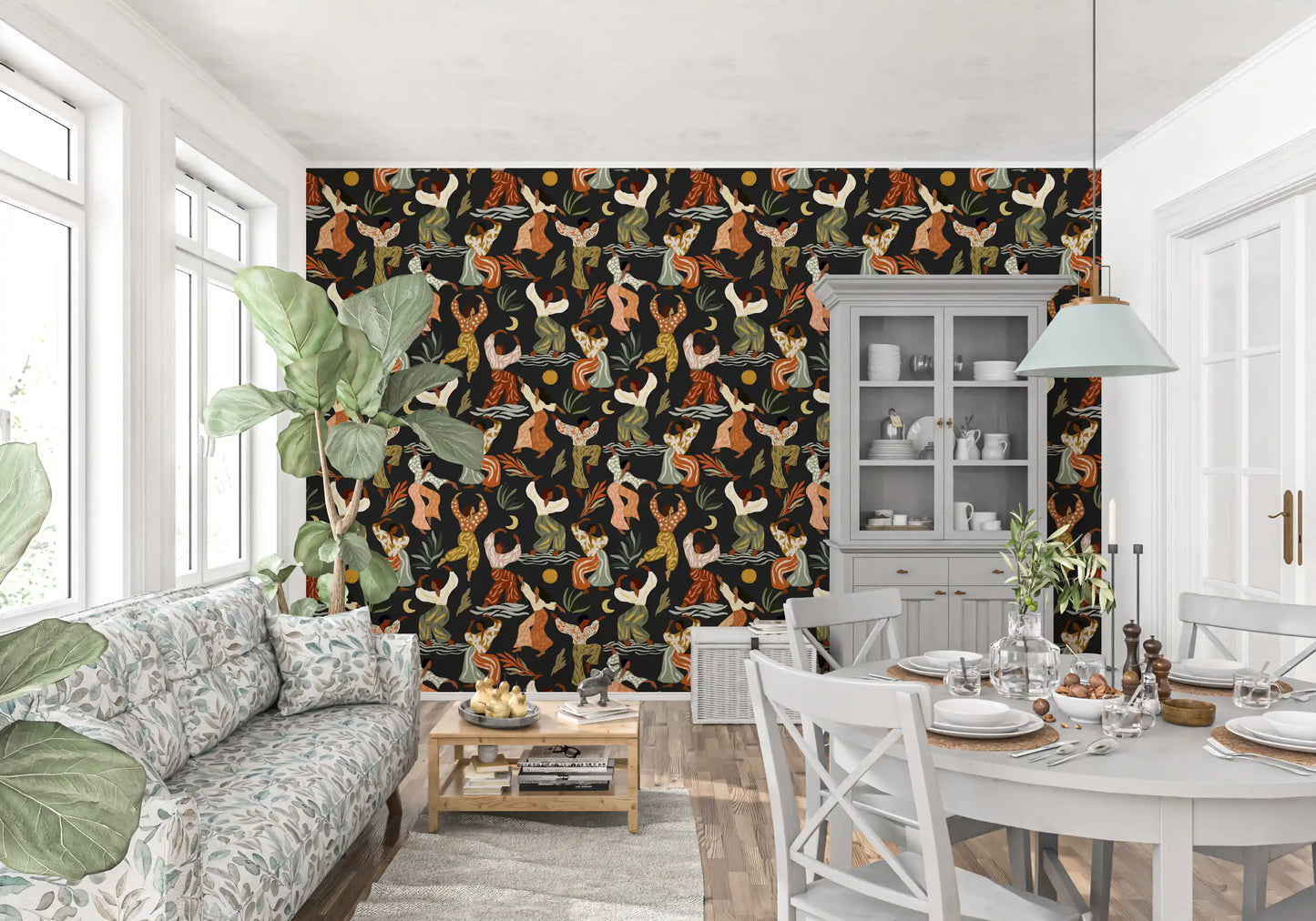 Bohemian Rhythms and Celestial Dance Wallpaper⁠