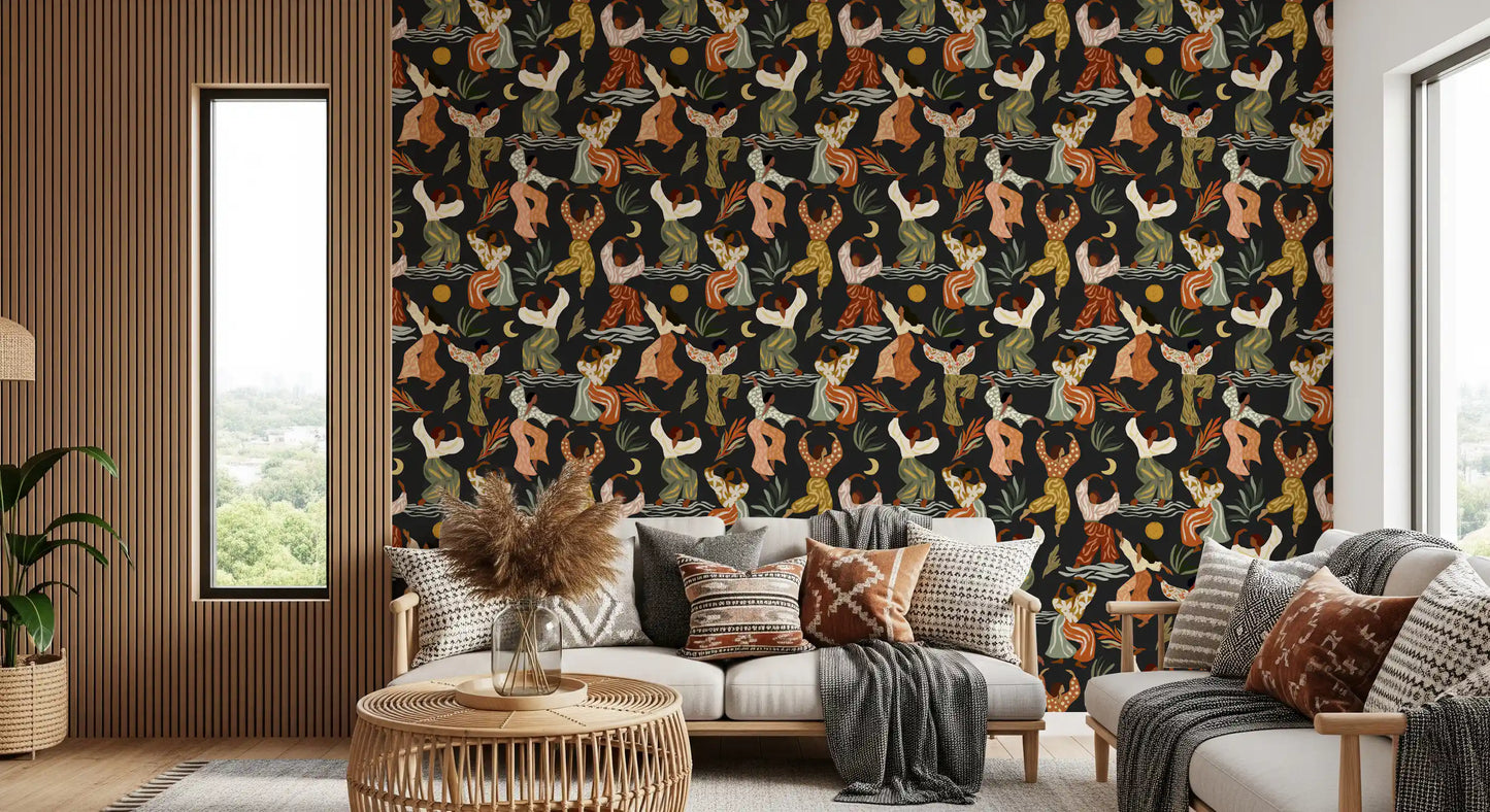 Bohemian Rhythms and Celestial Dance Wallpaper⁠