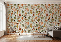 Earthy Boho Rhythms and Dancing Figures Wallpaper⁠
