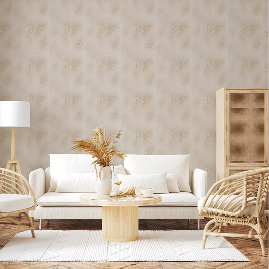 Faint foliage keeps a Living room calm as the Delicate Linen wallpaper, GD10978
