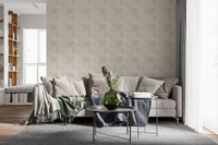 Delicate Linen Botanical Foliage Wallpaper⁠