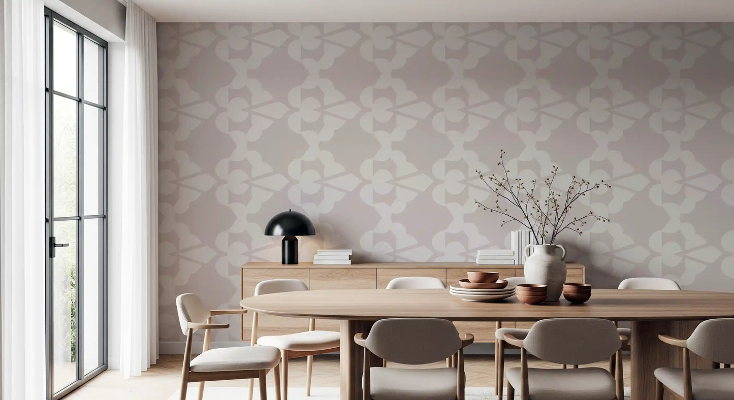 Abstract Organic Geometry in Warm Alabaster Wallpaper⁠