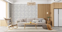 Playful Primitive Shapes on Soft Slate Wallpaper⁠