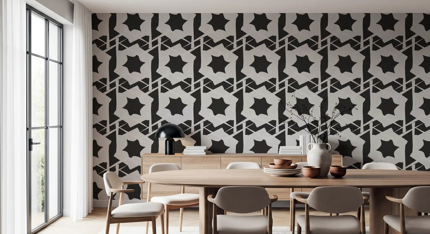 Interlocking Monochromatic Geometry Wallpaper⁠