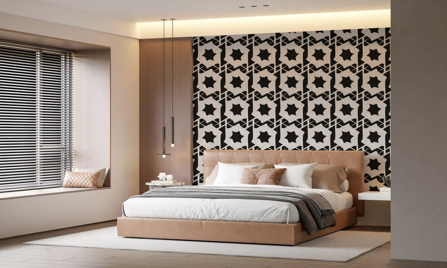 Interlocking Monochromatic Geometry Wallpaper⁠