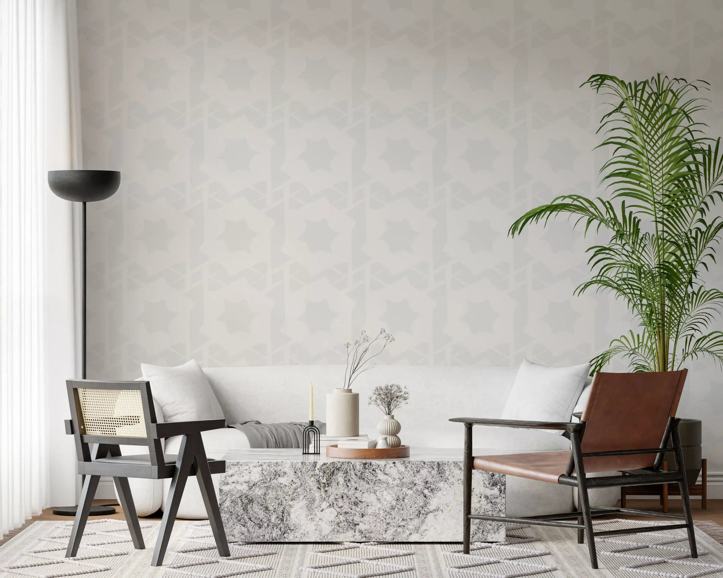 Quiet Geometric Star Motif Wallpaper⁠