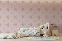Retro Starburst Pale Pink Geometric Wallpaper⁠