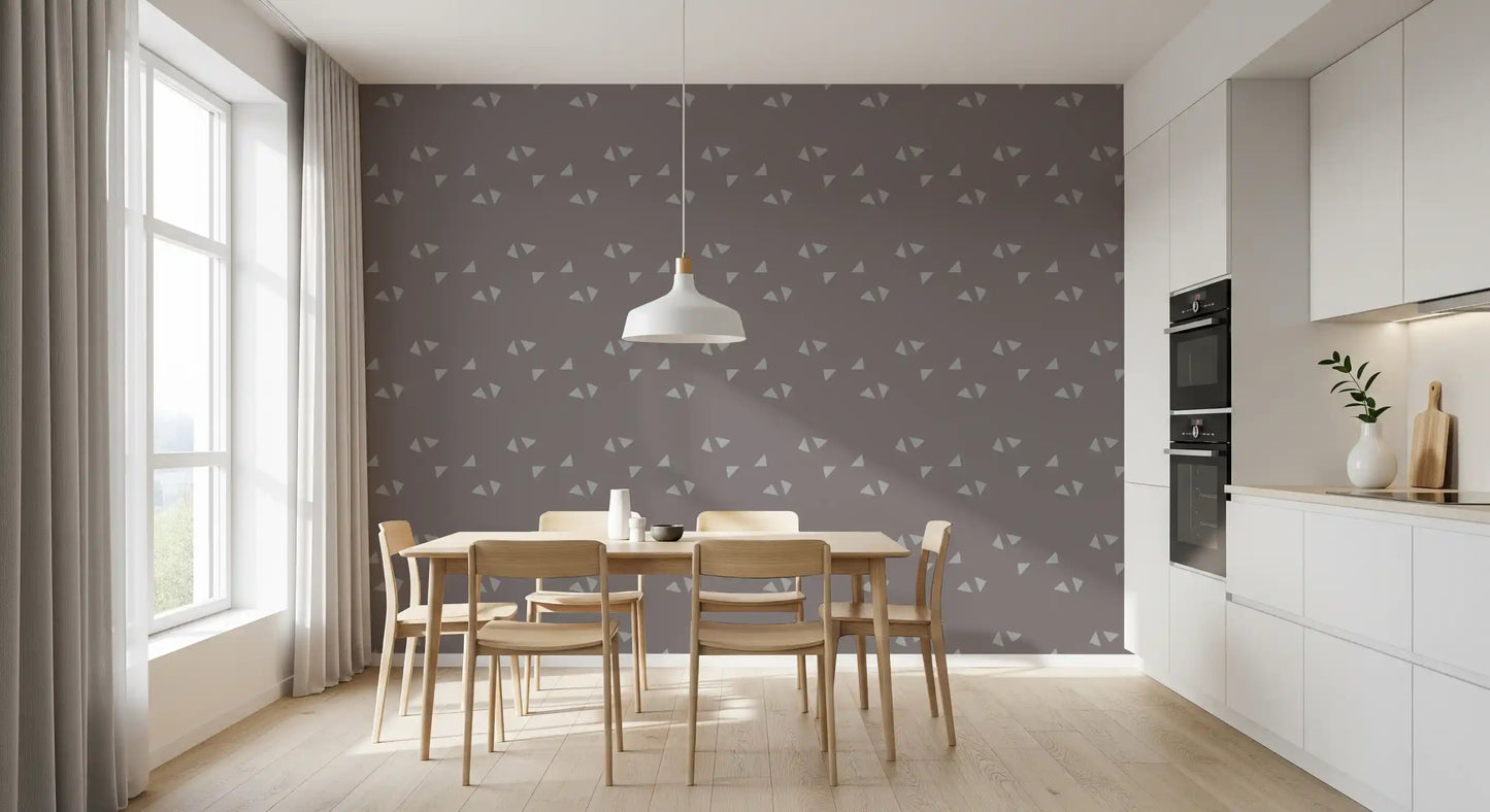 Scandi Minimalist Triangles in Soft Mauve Wallpaper⁠
