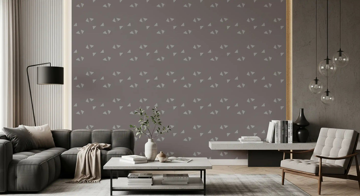 Scandi Minimalist Triangles in Soft Mauve Wallpaper⁠