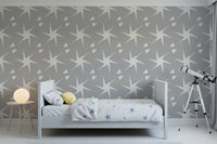 Textured Starburst Geometric Motif Wallpaper⁠