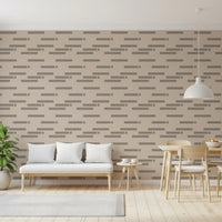 Minimalist Linear Rhythm in Taupe and Slate Wallpaper⁠