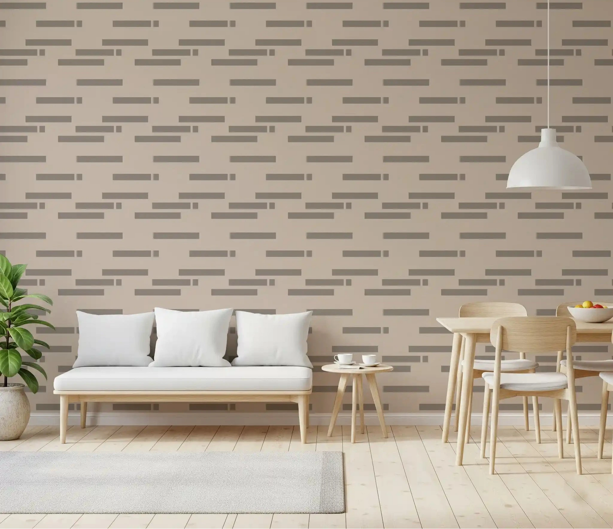 Minimalist Linear Rhythm wallpaper warming a calm Dining room GD10992
