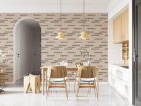 Minimalist Linear Rhythm in Taupe and Slate Wallpaper⁠