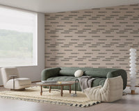 Minimalist Linear Rhythm in Taupe and Slate Wallpaper⁠