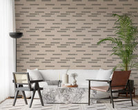 Minimalist Linear Rhythm in Taupe and Slate Wallpaper⁠