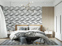 Industrial Slate Textured Linear Blocks Wallpaper⁠