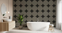 Symmetric Mid-Century Arcs and Stars Wallpaper⁠