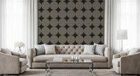 Symmetric Mid-Century Arcs and Stars Wallpaper⁠